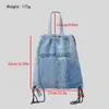 Backpack Style Fasion ollow Denim for Women Casual Drawsting Tassel Back Packs Girls Large Capacity Travel Bag Female Purse 2023H2421