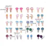 Backs Earrings 20 Pair Animal Flower Non-Piercing Pack Girls Clip On