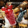 450ml Fare Kulak Su Şişesi Sequins ile Kızlar İçin BPA ÜCRETSİZ Çift Duvar Tumbler Saman Yeniden Kullanılabilir Smoothie Cup Drinkware 240129