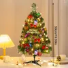 Juldekorationer Desktop Tree LED -ljus 50/60 cm Mini Table Gift Xmas Artificial Navidad Ornament Home Decoration