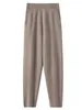 Women's Pants Grandma's Draping Effect High Waist Harem Radish Cashmere Trousers Simple Woollen Outer Wear Thick
