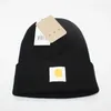 2023 gorro de inverno masculino marca quente beanies europeu americano dupla camada dobrada malha feminino chapéu de lã w5