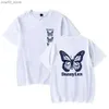 Men's T-Shirts DannyLux Butterfly T-Shirt DLUX Album Merch Summer For Women/Men Unisex O-neck Short Sleeve Tee Streetwear Q240201