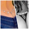 Women's Panties 2Pcs Custom Name Thong Sexy Women Transparent G-string Body Chain Personalized Underwear Jewelry Lingerie Bikini Gift