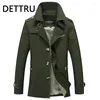 Men's Trench Coats Oversized Coat Men WindBreaker Solid Purer Cotton Casual Jacket Clothing Pull Homme Outerwear 5XL