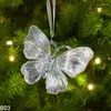 Décorations de Noël Ornement d'arbre Cloches de cristal Pendentif Elk Pendentif de Noël Décor suspendu pour la maison Fille Cadeau Navidad Noel Décoration Année 2024