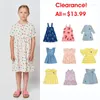 Sukienki dla dziewczynek prześwitu w sprzedaży 2024 pne Dziecięce Dziewczyny Dziewczyny z krótkim rękawem Stripe jednopoziomowe Księżniczka Ubranie dla dzieci