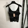 Sling Knitted Women Singlet Vest Tanks Luxury Designer Knits Tank Top Sexy Cropped Bottoming Vest
