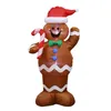 1 5m uppblåsbar jul Jultomten Gaus Gingerbread Snow Man Led Decoration Hold a Candy Stick Decoration For Home Outdoor212L