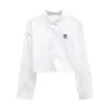 Frauen Shirt Designer Bluse Modebrief kurze Polo -Kragenhemden Top Casual Lose Long Sleeve Shirt