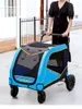 Dog Carrier Large Stroller Foldable Pet For Medium Multiple Dogs With Rotating Front Wheels Rear Brakes Load Bearing 80kg