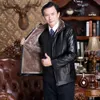 Dads Leather Clothes Middle Designer Aged and Elderly Pu Washed Haining Fur One Mens Plush Thickened Jacket A7IA