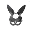 Party Supplies 8 Styles Black PU Leather Halloween Pig Fox Rabbit Cat Deer Mask Creative Women Cosplay Masquerade Scary Decoration