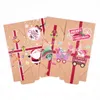 Emballage cadeau Boîte de style maison de Noël Boîte de papier kraft Sac de bonbons Biscuits Boîtes Fournitures de fête Faveur