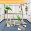 Other Bird Supplies Birds Parrot Wooden Training Perch Stand Playground Climbing Ladder Swing Toys With Bells Accessories