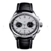 Новый Premier B01 Стальной корпус AB0118221G1P1 VK Кварцевый хронограф Мужские часы Секундомер Белый циферблат с кожаным ремешком Часы Hello Watch 62514