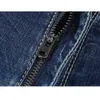 Herren-Jeans, dunkelblau, für Herren, Stretch, schmal, gerade, normale Passform, Frühling, Freizeithose, Denim-Hose, Kleidung, Herren, Modemarke