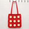 Shoulder Bags casual granny square crocet tote bag boemian knied women soulder bags andmade woven flower large capacity sopper pursesH2421