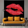 Wandtapijten Rode Lippen Tapijt Abstract Dame Lip Patroon Mode Sexy Decoratieve Slaapkamer Woonkamer Dorm Muur Opknoping