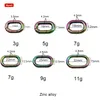 13/16/20/22/25/32/38/54mm Rainbow Spring Ring Openable Metal Oval Ring Bag Connector Clasp Gate Ring Diy Bag Parts Accessories 240119