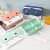 Vaisselle école enfants Bento boîte à déjeuner rectangulaire étanche en plastique Anime Portable micro-ondes récipient alimentaire enfant boîte à déjeuner