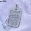 Baguette Cut Vvs Moissanite Iced Out Mannen Hip Hop Zilveren Dog Tag Hanger