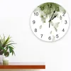 Wandklokken Gradiëntbloem Groen Gedrukte Klok Moderne Stille Woonkamer Home Decor Hangend Horloge