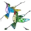 Garden Decorations Wind Chime Glass Hummingbird Dragonfly Wind-Bell Garden Decoration For Home Patio Porch Yard Lawn Balcony Decor Hol Dh0Sl