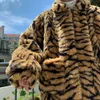 Arbeitsjacke im amerikanischen Stil, locker sitzend, pelziges Kunstleder, männlich, Tiger-Leopardenmuster, original koreanisches S0L4