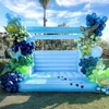 Partihandel Blue Bounce House Uppblåsningsbart kommersiellt bröllopstoppare Kidsrevisioner Bouncy Castle Bridal Commercial Jumper Jumping With Flower