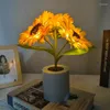 Lampes de table Lampe de tournesol rechargeable Chevet Chambre Fleur Ambiance Veilleuse Pot de fleurs Décoration de bureau Salon Cadeaux esthétiques