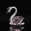 クリスタルスワンの置物ガラスガラス装飾動物のペーパーワイトダイヤモンドアートコレクションテーブルホームデコレーションクラフトミニチュアギフト2011239x