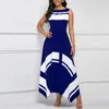 Casual Dresses 2024 Summer Dress For Women Simple Black And White Plaid Super Hem Sleeveless Maxi Elegant Waist Evening Vestido Robe