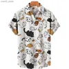 Homens camisetas Verão Mens Havaiano Manga Curta 3D Impresso Camisa Oversized Social Cartoon Imagem Rua Casual Roupas de Luxo S-5XL Q240201