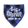 Hundkläder Big Brother Plaid Bandana Graviditetsmeddelande Kön avslöjar Po Prop Pet Scarf Accessories Scarves