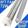 T8 V Shaped 8FT LED Tube Light 72W 270 Degree Single Pin FA8 Base, 7200LM, 6500K Daylight White, 8 Foot Double Side (300W LED Fluorescent Bulbs Replacement) usastock