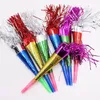 Klassiskt Tassel Paper Horn Whistle Children Barn Toys Noise Maker School Reward Gifts Birthday Christmas Party Favor1206K