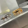 925 Sterling zilveren ringen voor dames bewegende trouwring 18k roségouden ring met volledige strass dubbellaags