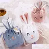 Cadeau Wrap Pâques DString Cadeaux Sacs Oreilles de dessin animé Veet Candy Sac Enfants Emballage Happy Party Décor Drop Livraison Maison Jardin Festif Sup Otvxf