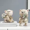 Figurine decorative Statua creativa Orso Decorazioni Accessori per la casa Soggiorno Armadi TV Corridoio Composizioni floreali Vasi