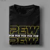 Męskie koszulki Pew Wars Funny T Shirt Sci-Fi Space Star Noises Science Tops For Men Ubrania Q240201