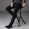 Mannen Stretch Zwarte Jeans Klassieke Stijl Zakelijke Mode Puur Zwart Slim-fit Denim Broek Mannelijke Merk Casual Broek 240126