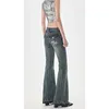 Amerikaanse High Street Spicy Girls Lage Taille Jeans Dames Herfst Vintage Y2k Design Sense Slim Fit Straight Tube Micro Flare Broek 240202