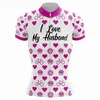 Herrspår 2024 Womens Pink Heart Short Seve Cycling Jersey Set Summaillot Ropa Ciclismo Bicyc Clothing Bike Shirtsh2421