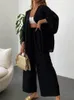 Casual Dresses 2024 Summer Women's Linen Trouser Suit With Blus Loose Two-Piece Set for Elegant Outfits Cotton Pants Tracksuit