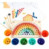 Giocattolo per bambini Perlina Clip Perlina Allenamento motorio fine Gioco da tavolo Montessori in legno Classificazione dei colori Impilati Educativi Regalo di Natale 240129