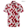 Men's Dress Shirts Mens floral shirt tie dyed all cotton short sleeved Hawaiian printed shirt European size T-shirt business