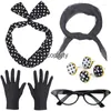 Party Supplies 1950s Costume Accessories Set For Women Grease Scarf Headband Glasses Earring 50s 80s Decorations Bandana Tie Earrings