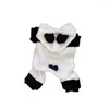 Vêtements pour chiens Costume amusant Costume à quatre pattes Combinaison adorable Panda Forme à capuche à 4 pattes pour animaux de compagnie pour l'automne hiver en peluche petit