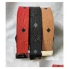 Belts 2022 M Luxury Designer Belt G Buckle Fashion Genuine Leather Women Belts For Men Letter Double Big Gold Classical Vip8888 Drop D Dhlkr